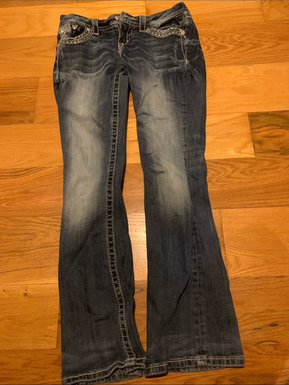 Miss Me Easy Boot Cut Embellished Rhinestone Jeans Size 26